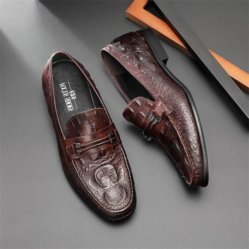 Loafers Heren Luxe Crocbreeze Leren Instaploafers - Koffie