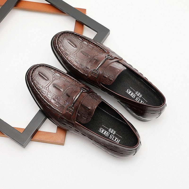 Loafers Heren Luxe Crocbreeze Leren Instaploafers - Koffie