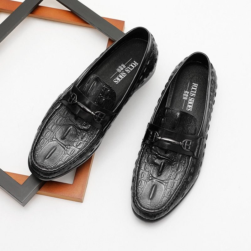 Loafers Heren Luxe Crocbreeze Leren Instaploafers - Zwart