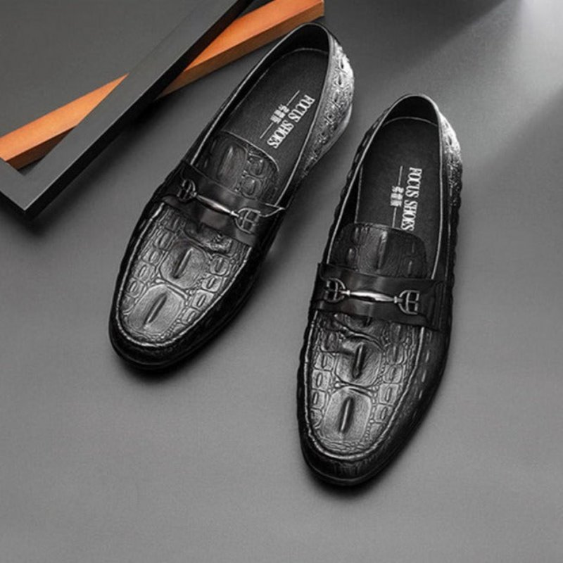 Loafers Heren Luxe Crocbreeze Leren Instaploafers - Zwart