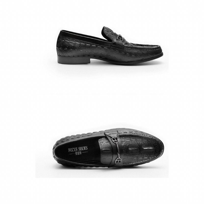 Loafers Heren Luxe Crocbreeze Leren Instaploafers - Zwart