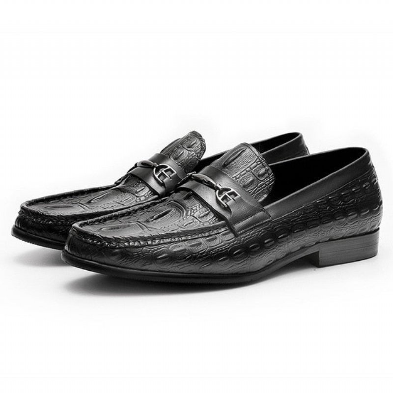 Loafers Heren Luxe Crocbreeze Leren Instaploafers - Zwart