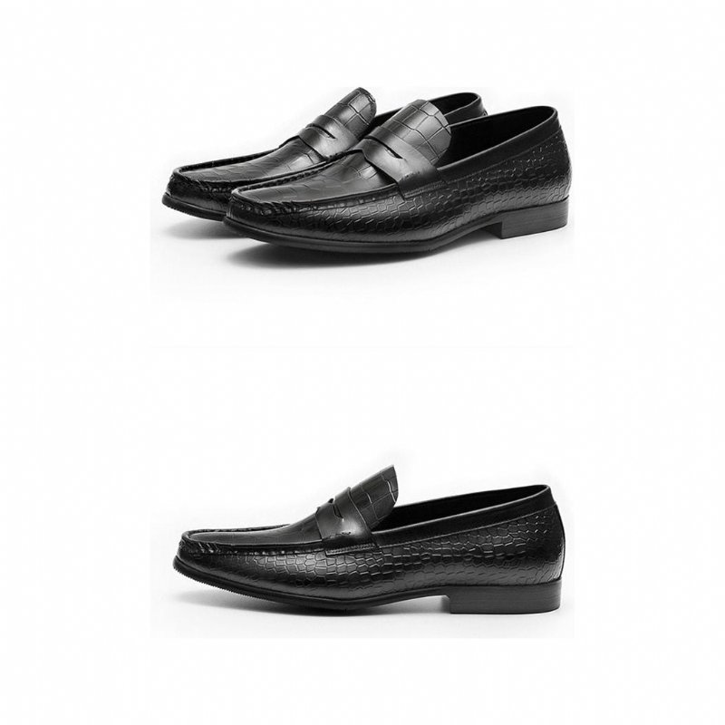 Loafers Heren Luxe Croctex Instapbrogues-loafers - Zwart