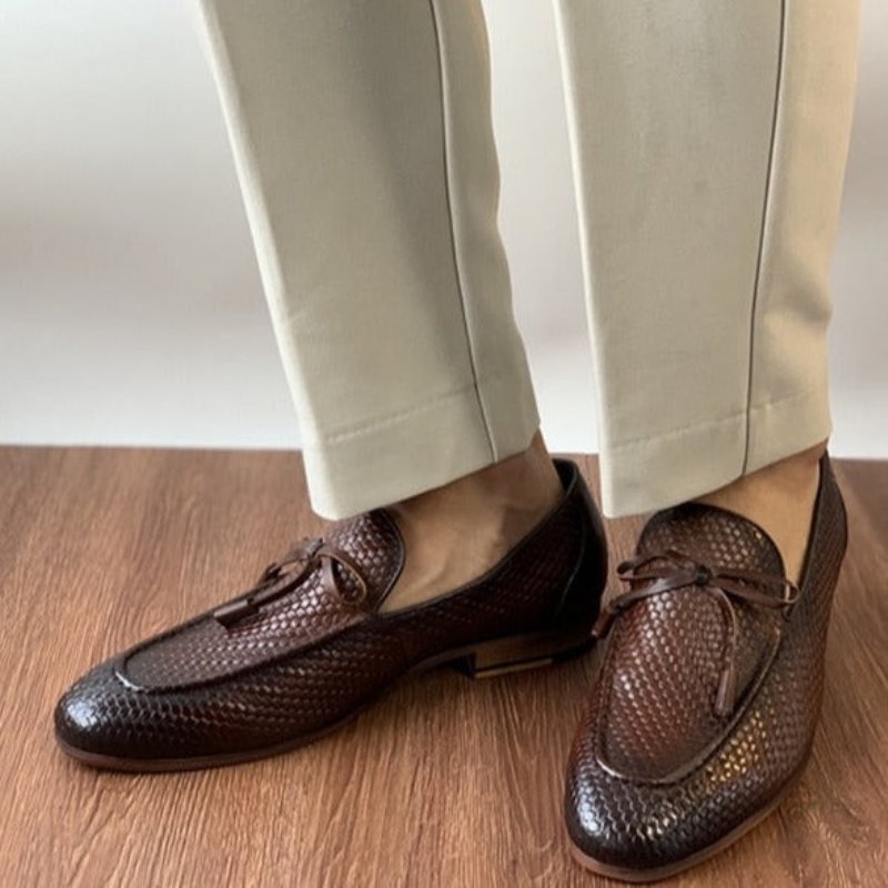 Loafers Heren Luxe Croctex-instaploafers - Koffie