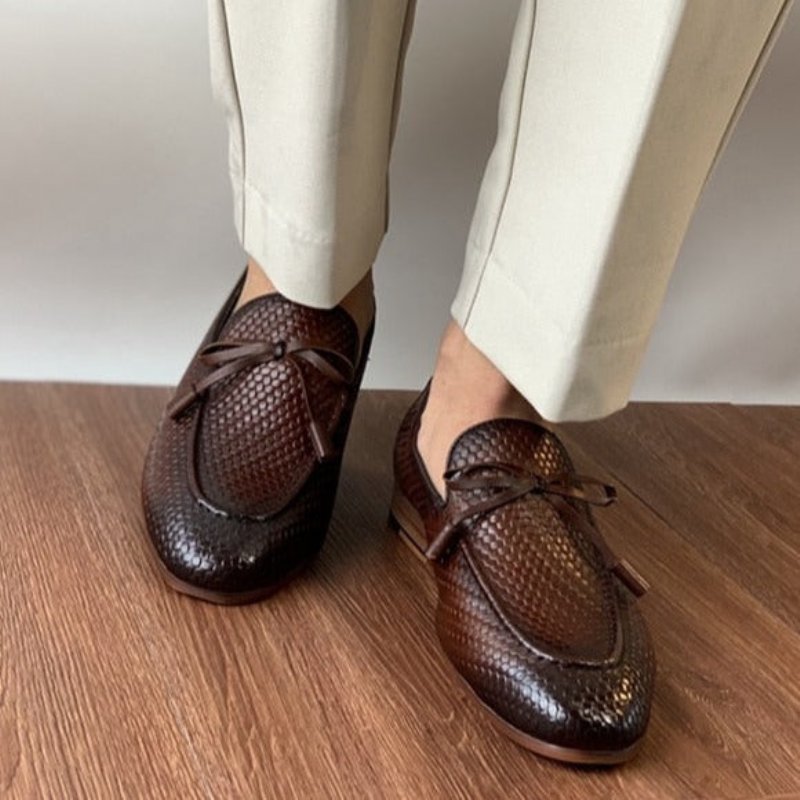 Loafers Heren Luxe Croctex-instaploafers - Koffie