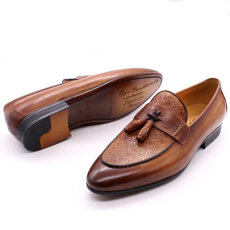 Loafers Heren Luxe Exotische Instaploafers - Koffie