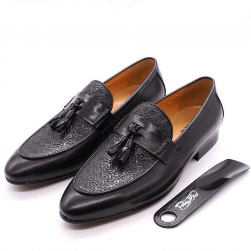 Loafers Heren Luxe Exotische Instaploafers - Zwart