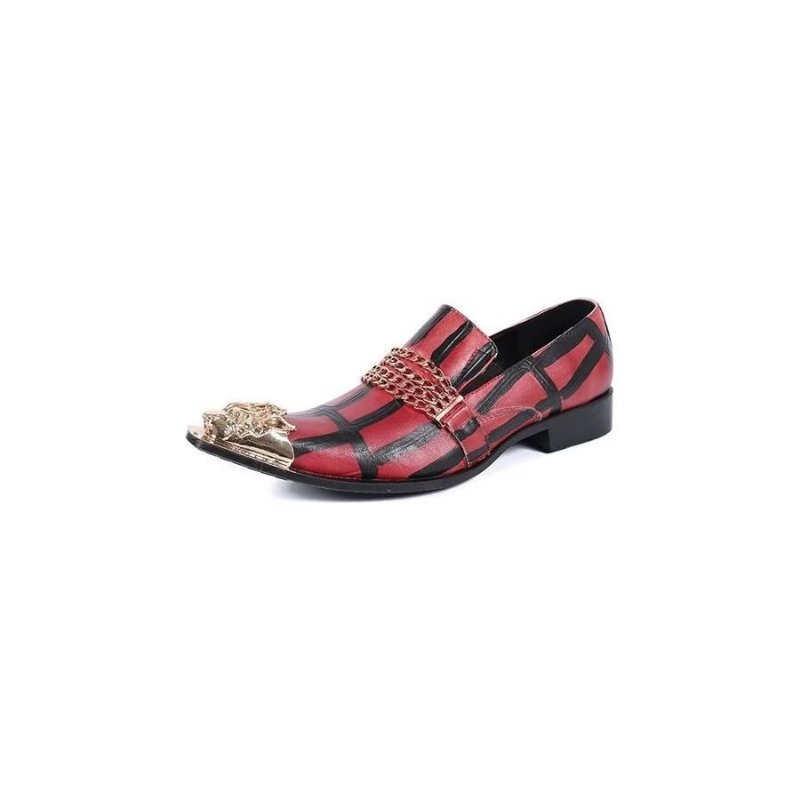 Loafers Heren Luxe Instappers Exotisch Leer - Rood