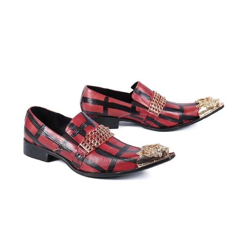 Loafers Heren Luxe Instappers Exotisch Leer - Rood