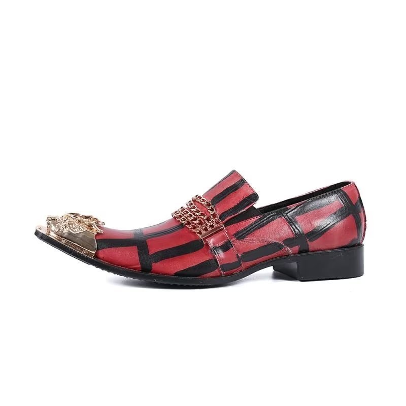 Loafers Heren Luxe Instappers Exotisch Leer - Rood