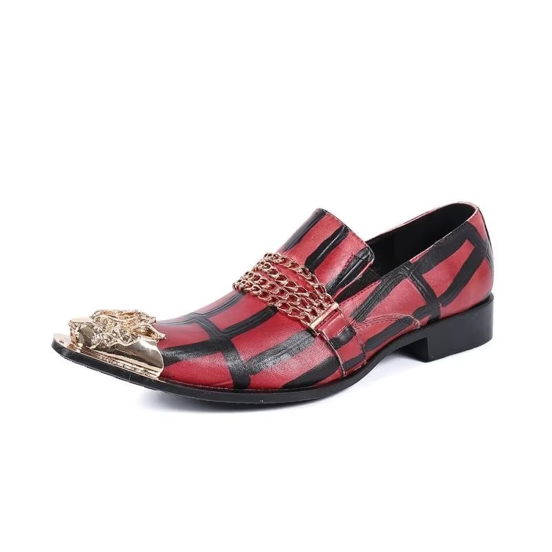 Loafers Heren Luxe Instappers Exotisch Leer - Rood