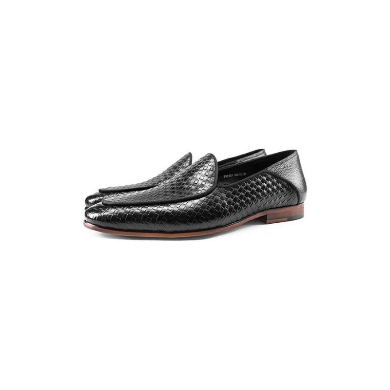 Loafers Heren Luxe Instappers Rundleer Met Exotische Textuur