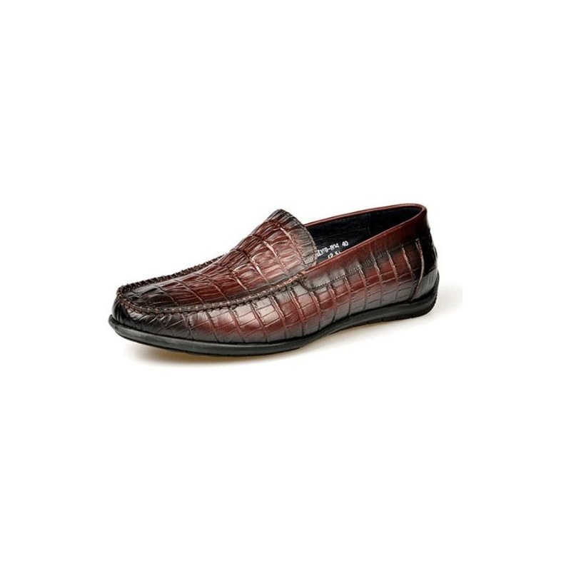 Loafers Heren Luxe Krokodillenleer Dagelijkse Zakelijke Instaploafers - Rood