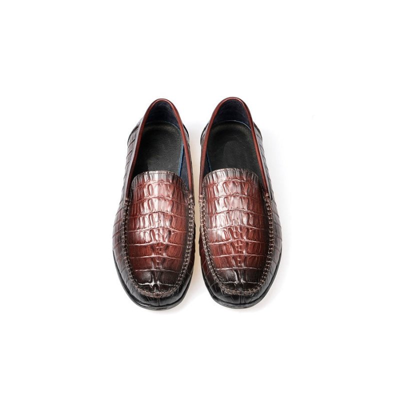 Loafers Heren Luxe Krokodillenleer Dagelijkse Zakelijke Instaploafers - Rood