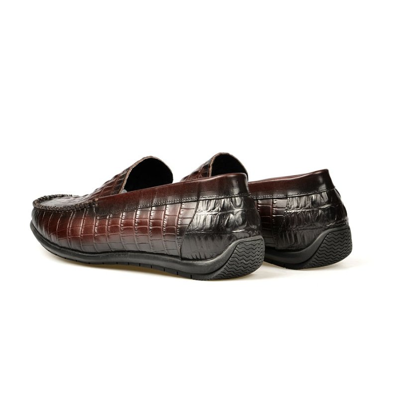 Loafers Heren Luxe Krokodillenleer Dagelijkse Zakelijke Instaploafers - Rood