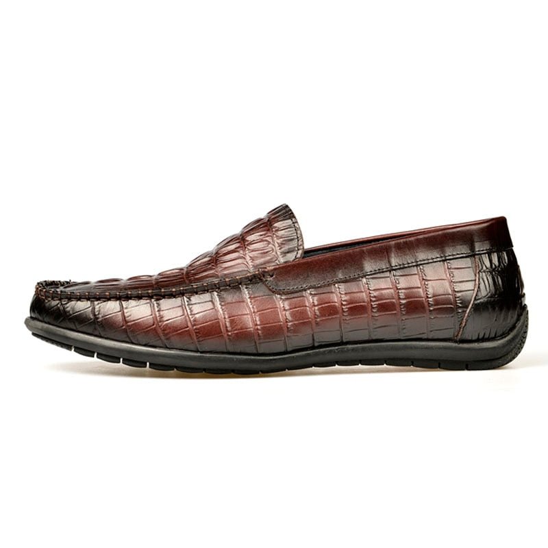 Loafers Heren Luxe Krokodillenleer Dagelijkse Zakelijke Instaploafers - Rood