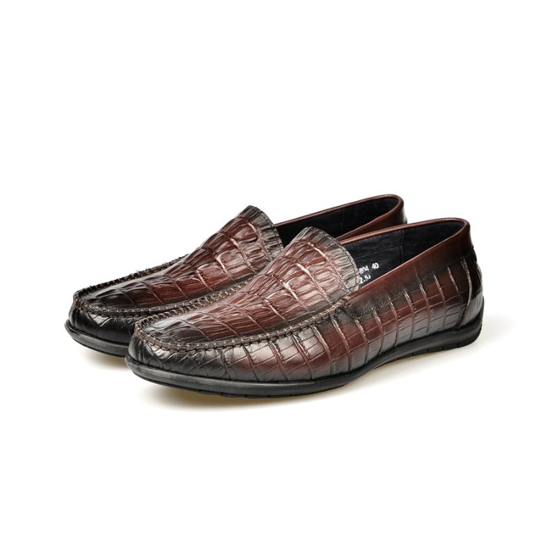 Loafers Heren Luxe Krokodillenleer Dagelijkse Zakelijke Instaploafers - Rood