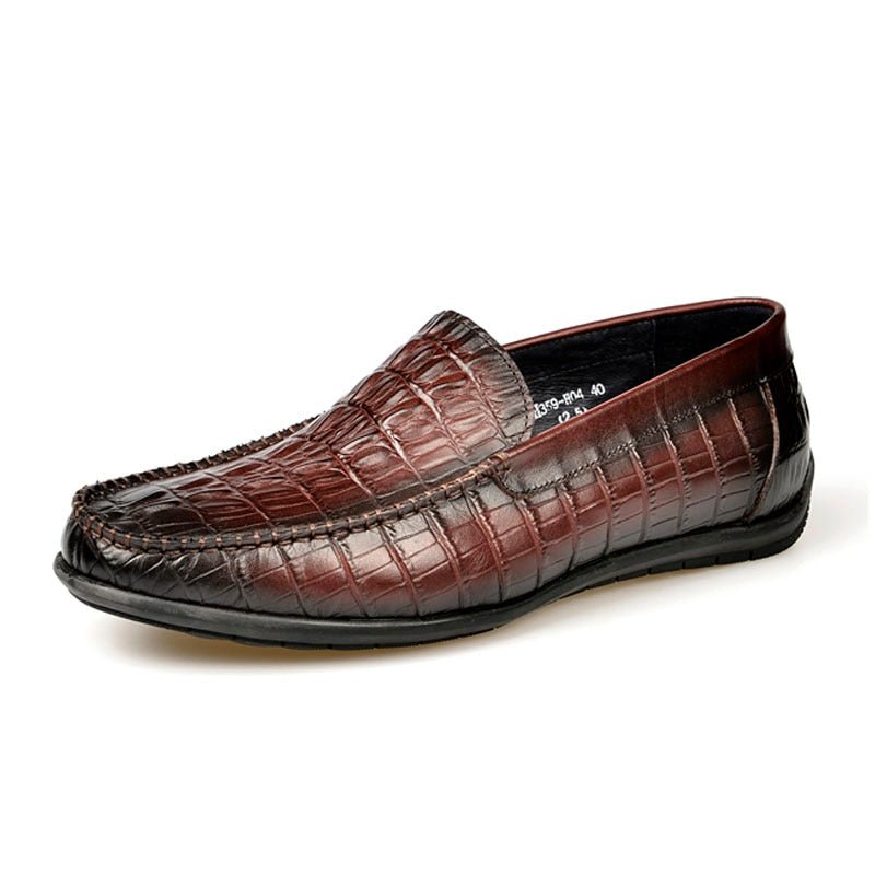 Loafers Heren Luxe Krokodillenleer Dagelijkse Zakelijke Instaploafers - Rood