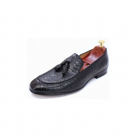 Loafers Heren Luxe Krokodillenleer Met Kwastjes