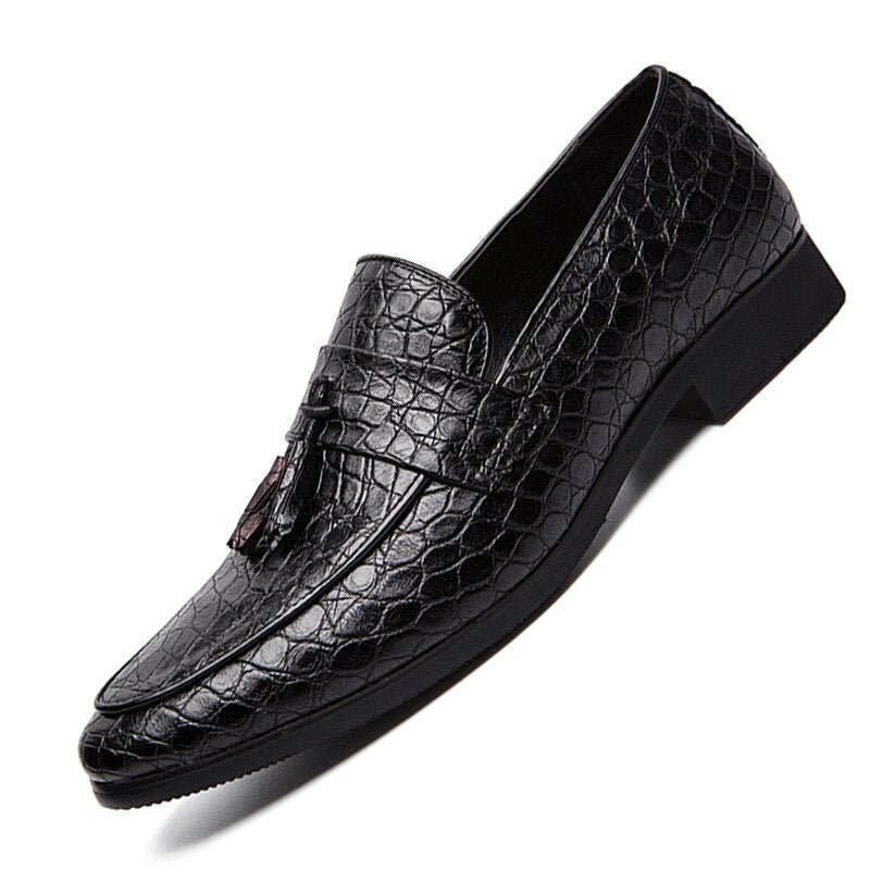 Loafers Heren Luxe Krokodillenloafers - Zwart