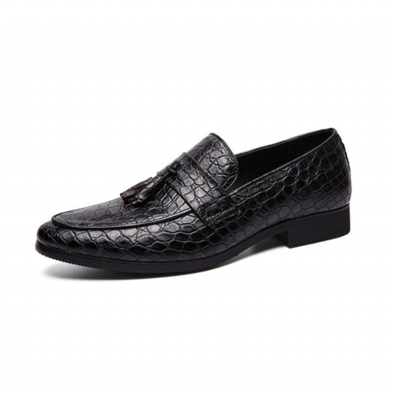 Loafers Heren Luxe Krokodillenloafers - Zwart