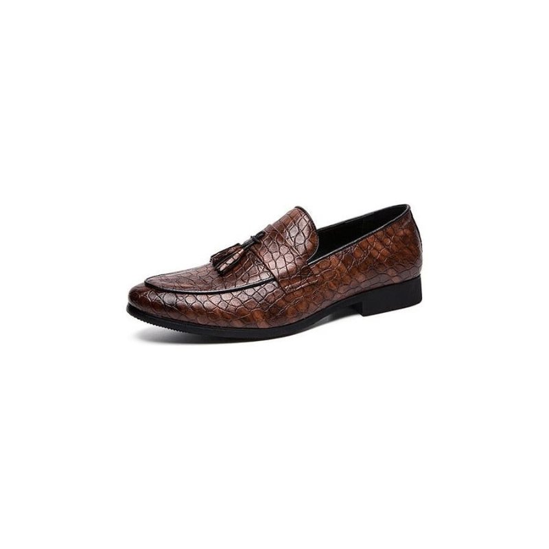 Loafers Heren Luxe Krokodillenloafers - Koffie