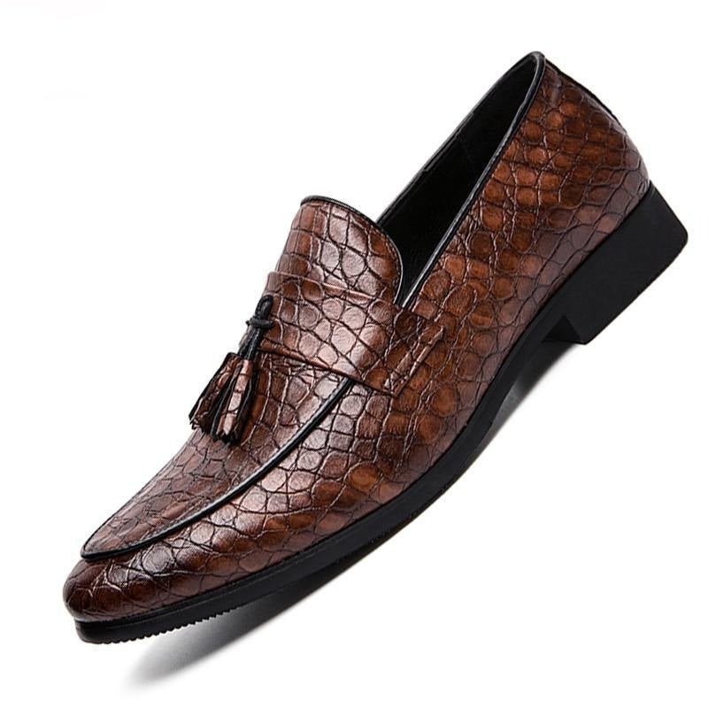 Loafers Heren Luxe Krokodillenloafers - Koffie