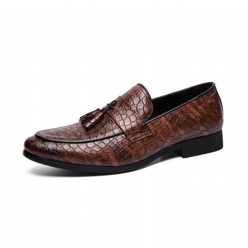 Loafers Heren Luxe Krokodillenloafers - Koffie