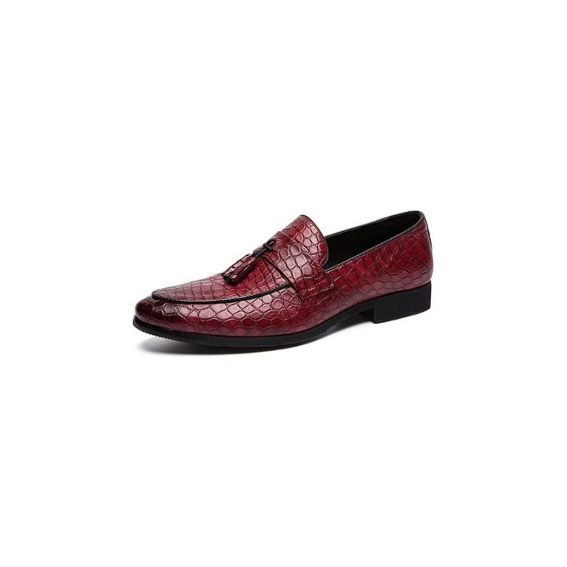 Loafers Heren Luxe Krokodillenloafers - Rood