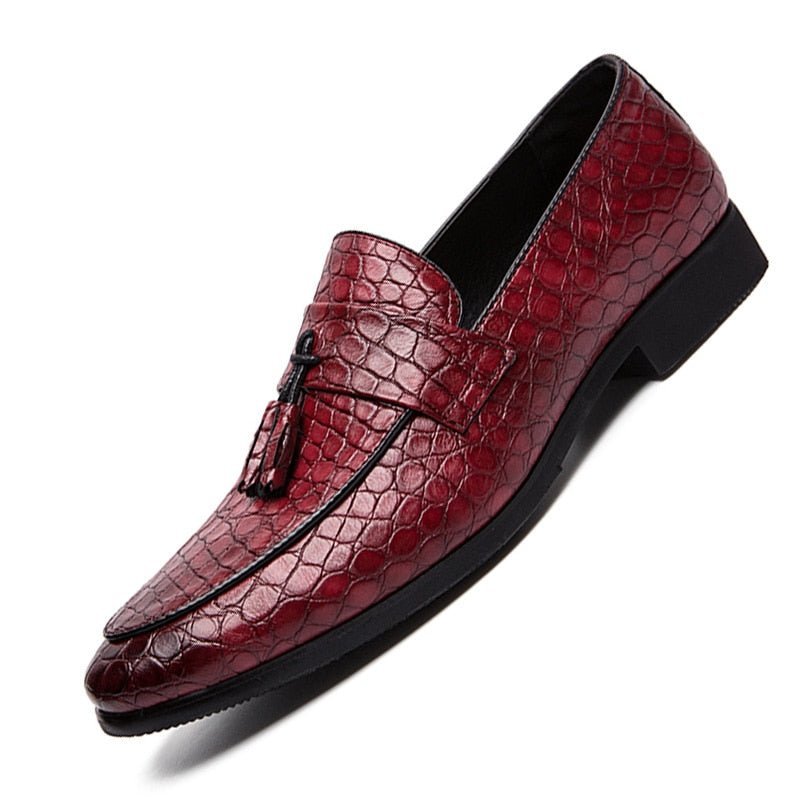 Loafers Heren Luxe Krokodillenloafers - Rood