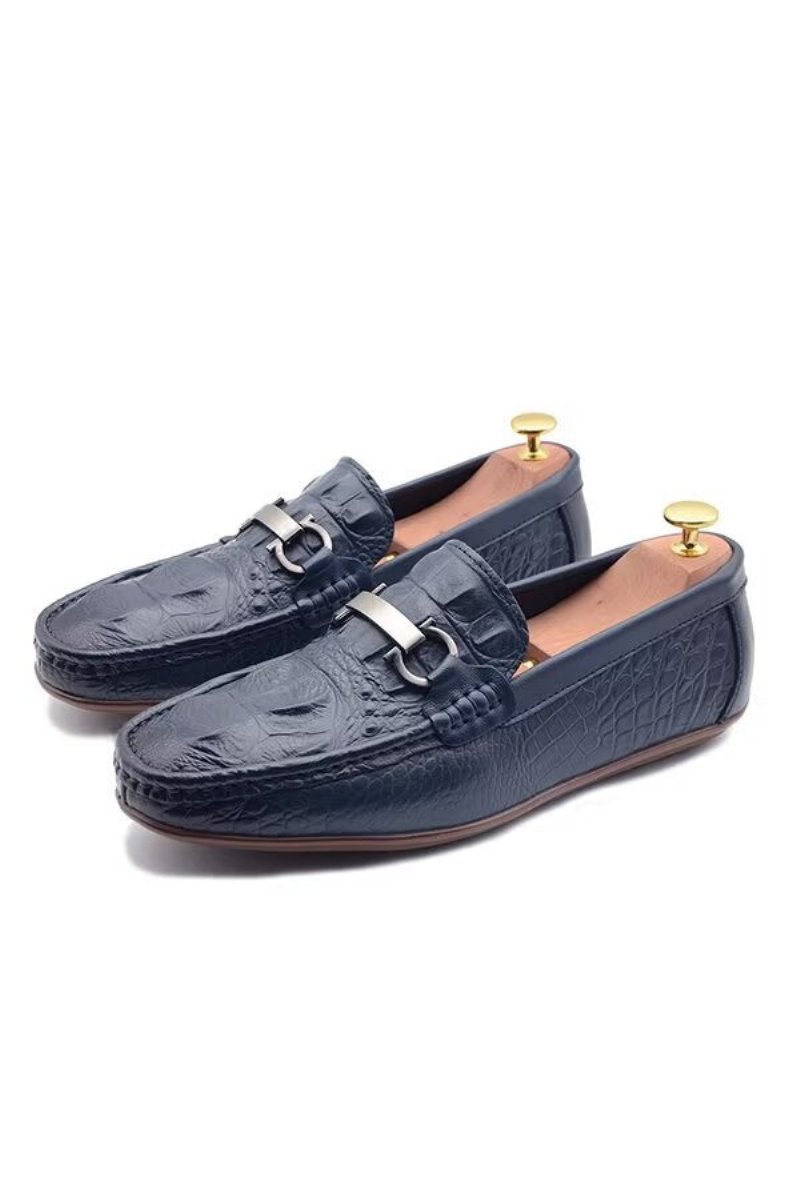 Loafers Heren Luxe Met Ronde Neus - Blauw