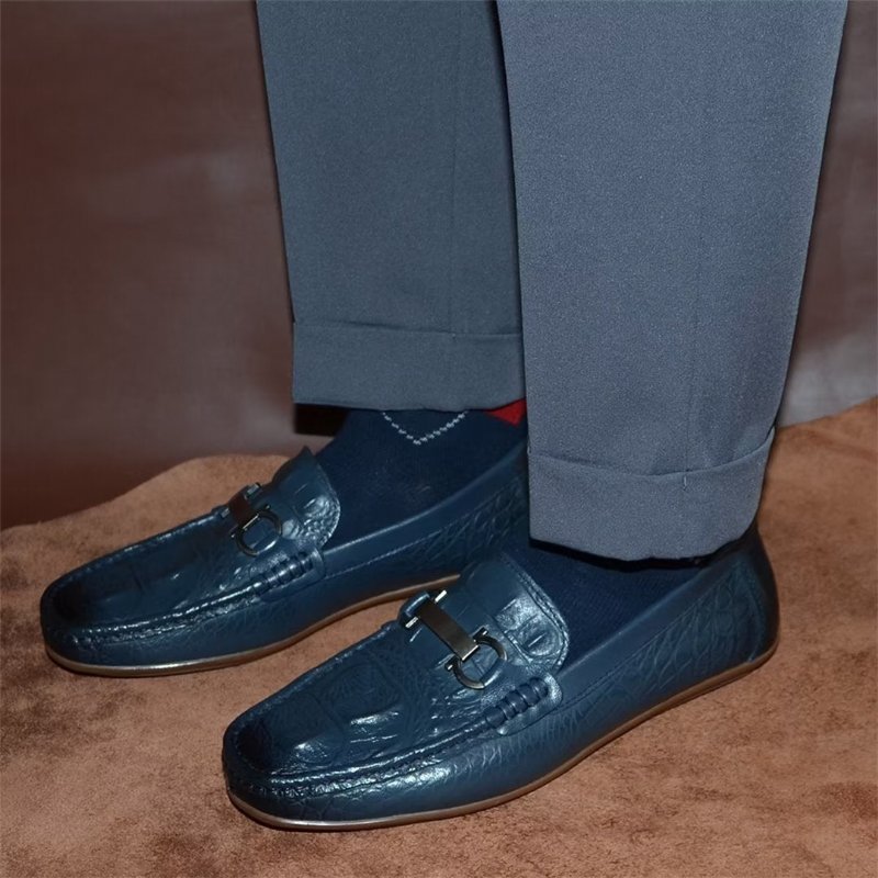 Loafers Heren Luxe Met Ronde Neus - Blauw