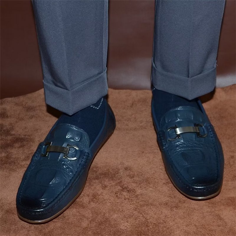 Loafers Heren Luxe Met Ronde Neus - Blauw