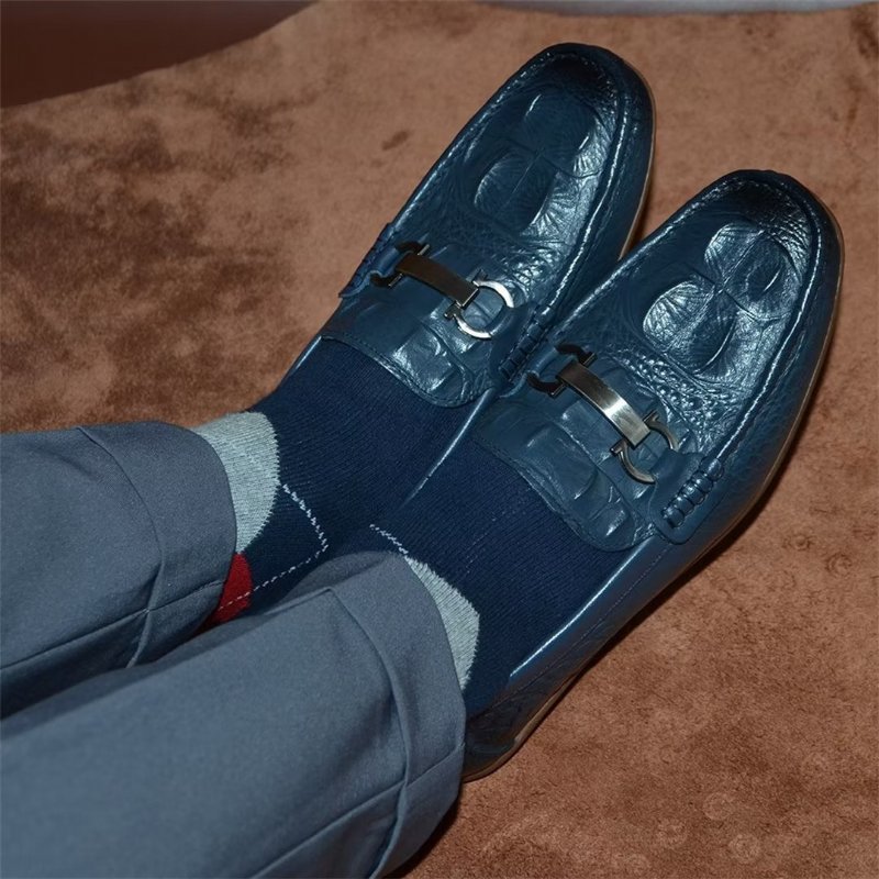 Loafers Heren Luxe Met Ronde Neus - Blauw