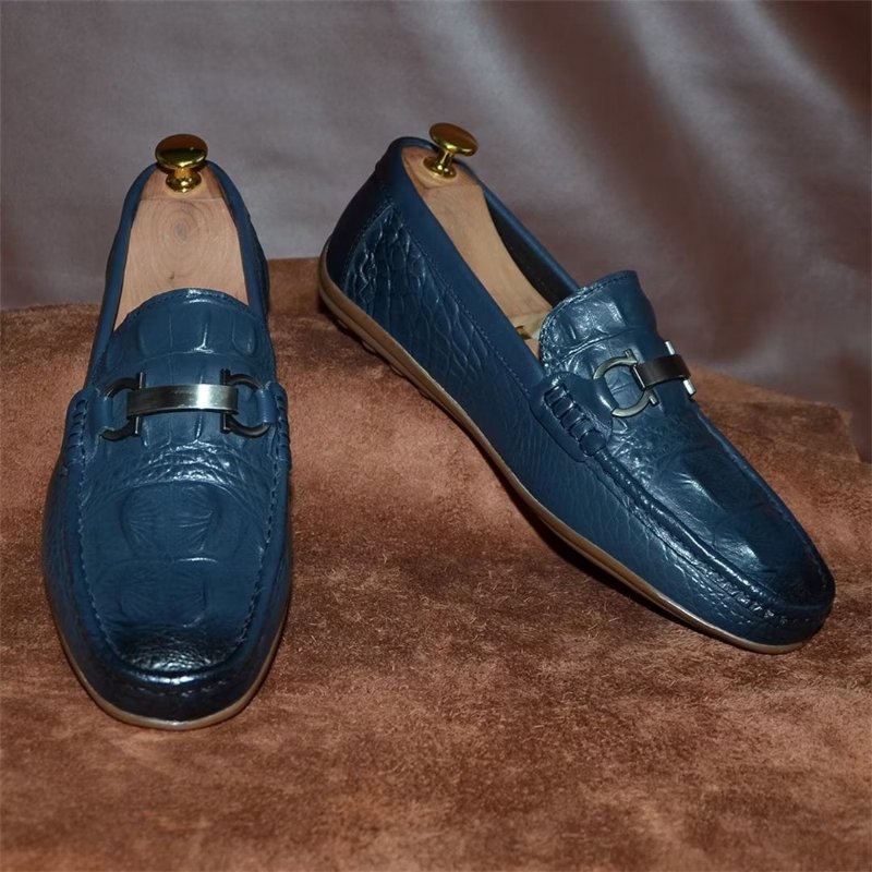 Loafers Heren Luxe Met Ronde Neus - Blauw