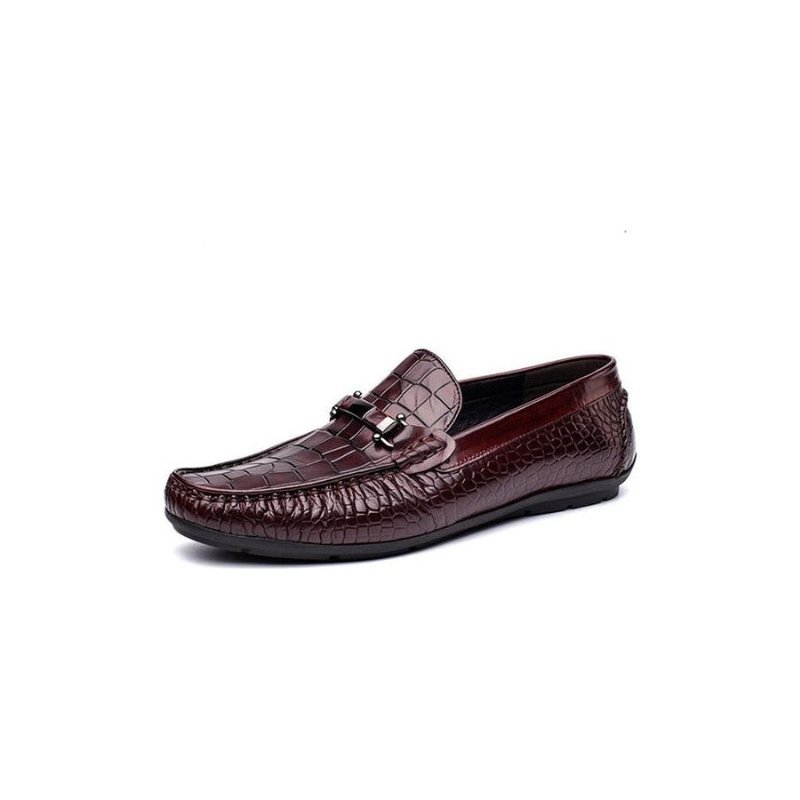 Loafers Heren Luxe Oxford-loafers Krokodillenleer Met Alligatorpatroon - Rood