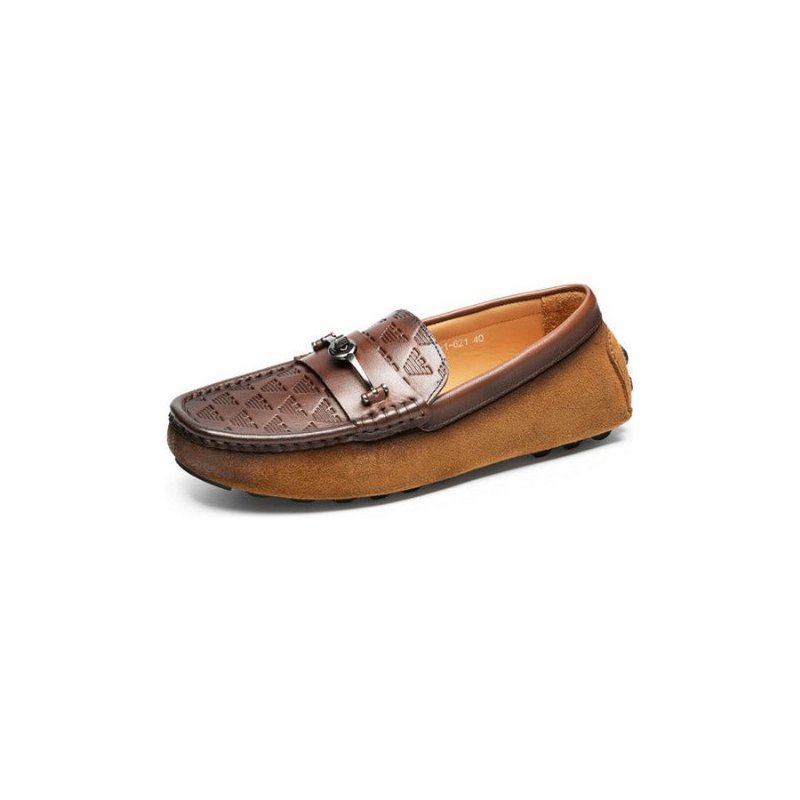 Loafers Heren Luxe Rome Lederen Instapper-banketloafers - Koffie