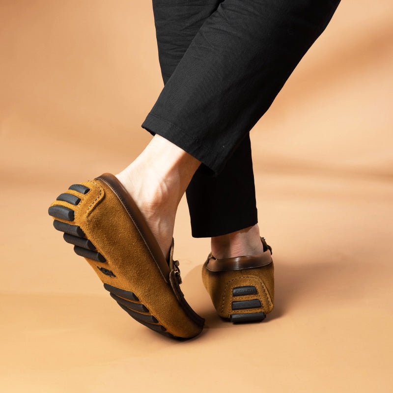 Loafers Heren Luxe Rome Lederen Instapper-banketloafers - Koffie