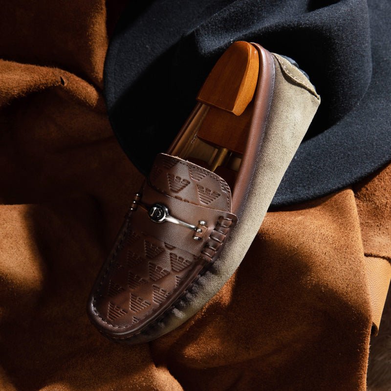 Loafers Heren Luxe Rome Lederen Instapper-banketloafers - Koffie