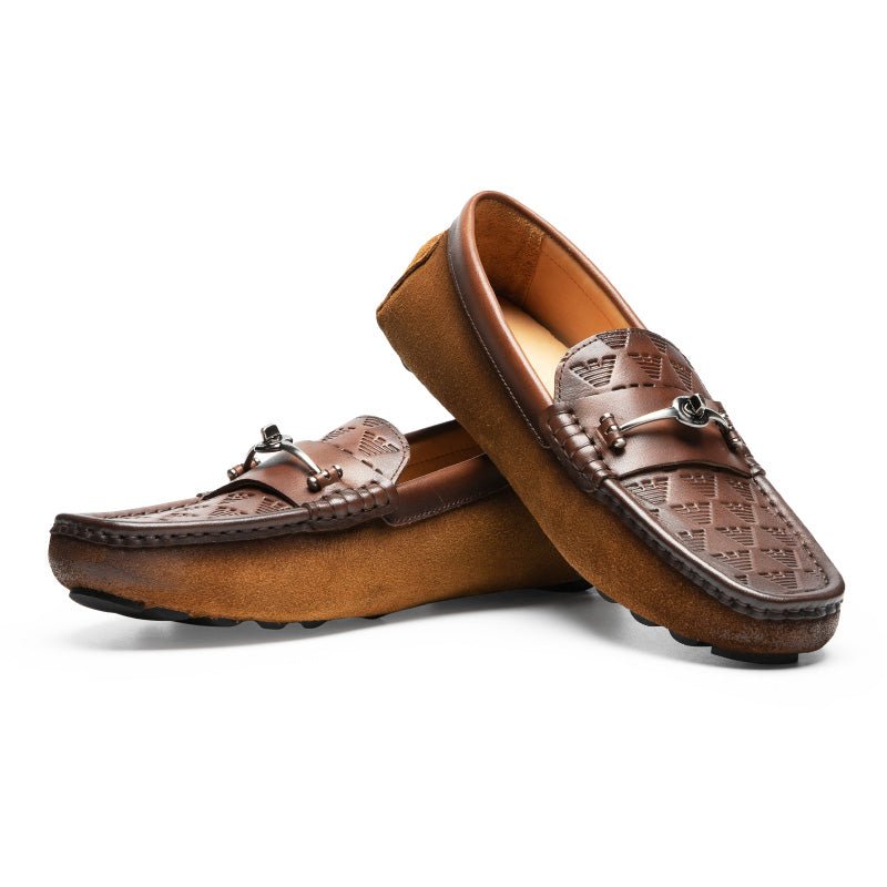 Loafers Heren Luxe Rome Lederen Instapper-banketloafers - Koffie