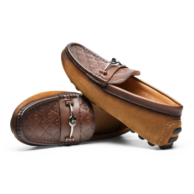 Loafers Heren Luxe Rome Lederen Instapper-banketloafers - Koffie