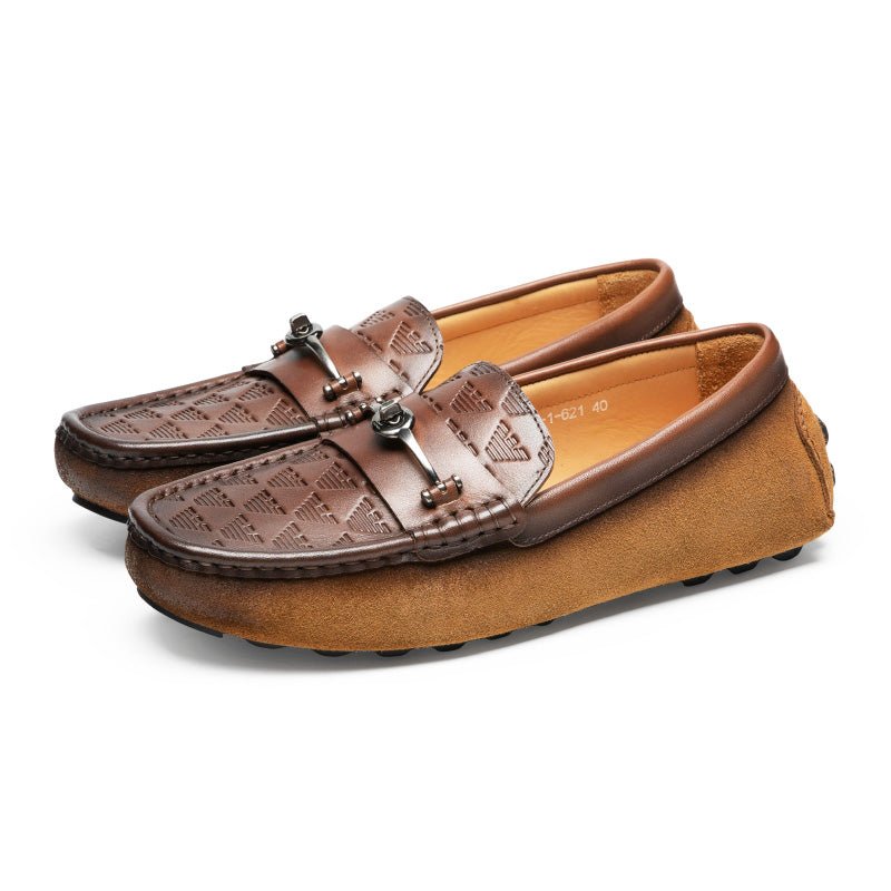 Loafers Heren Luxe Rome Lederen Instapper-banketloafers - Koffie