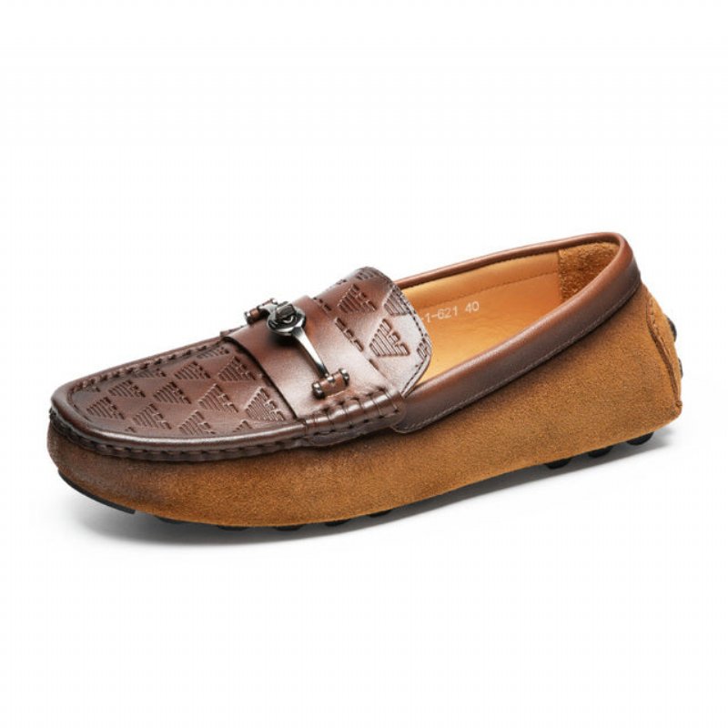 Loafers Heren Luxe Rome Lederen Instapper-banketloafers - Koffie