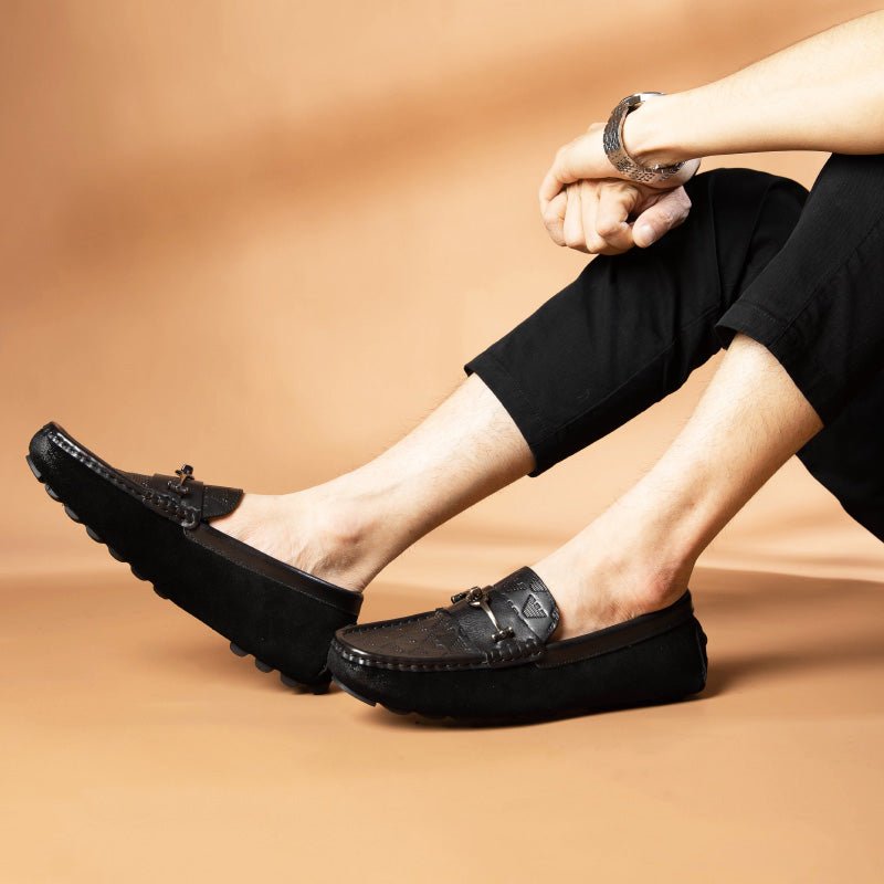 Loafers Heren Luxe Rome Lederen Instapper-banketloafers - Zwart