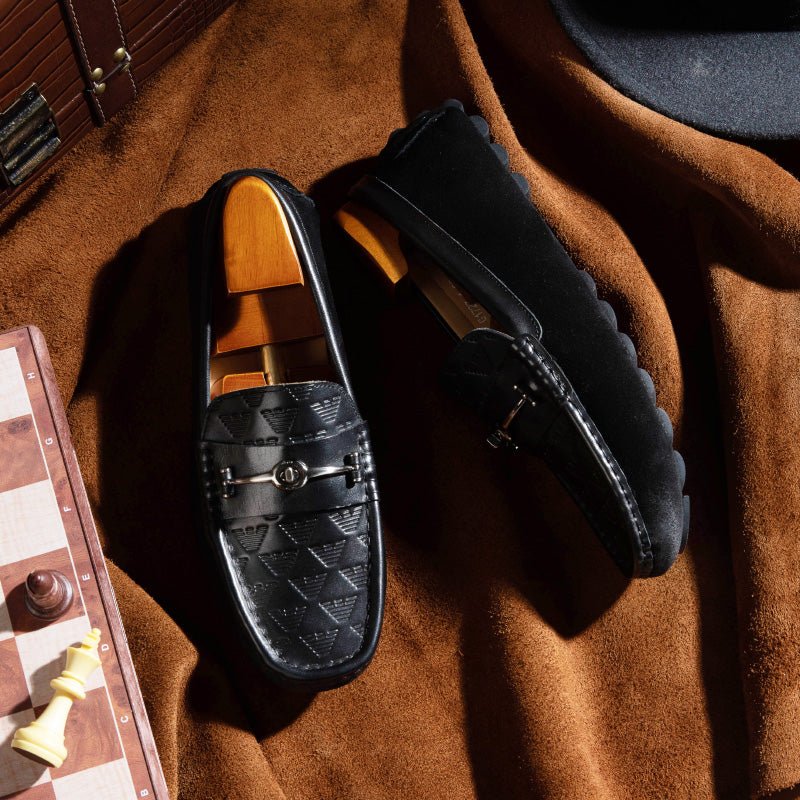 Loafers Heren Luxe Rome Lederen Instapper-banketloafers - Zwart