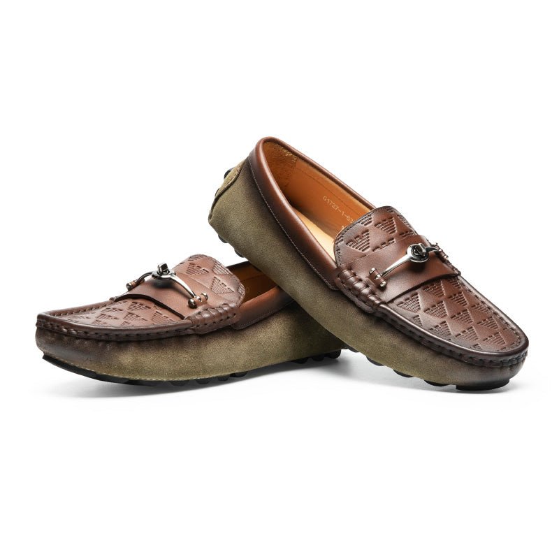 Loafers Heren Luxe Rome Lederen Instapper-banketloafers - Groen