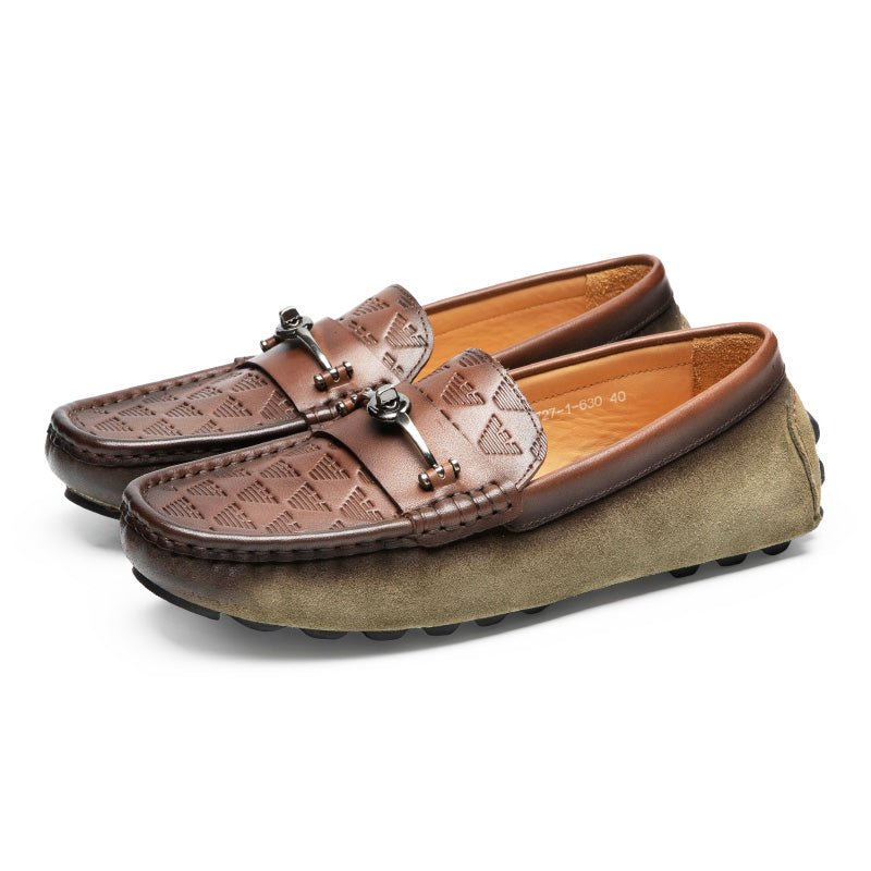 Loafers Heren Luxe Rome Lederen Instapper-banketloafers - Groen