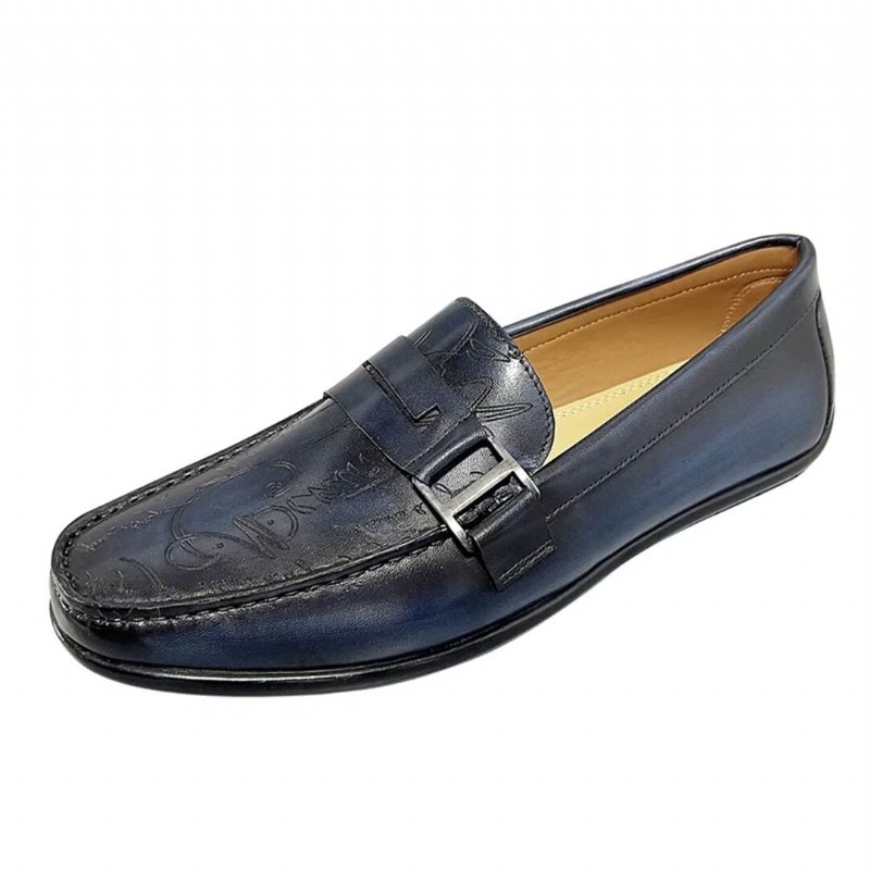 Loafers Heren Luxe Rundleren Flats - Bruin