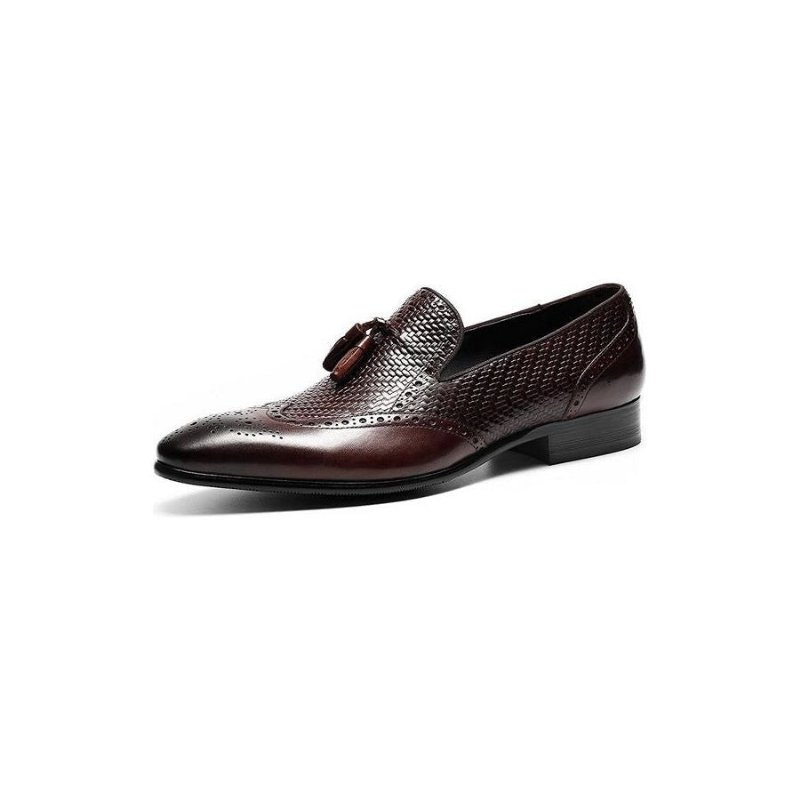 Loafers Heren Met Gesneden Puntige Instappers - Rood