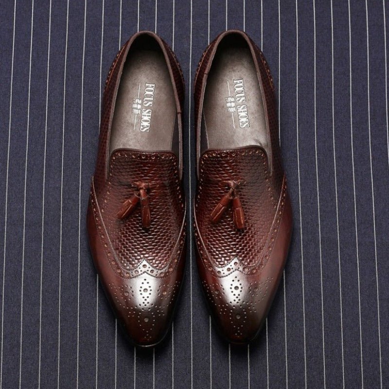 Loafers Heren Met Gesneden Puntige Instappers - Rood